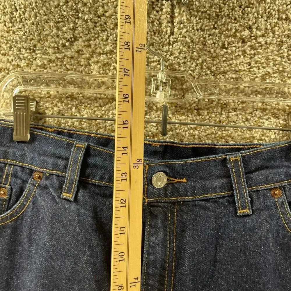 Vintage Levis Jeans Womens 16 Blue Denim Pants Tapered Leg 550 Relaxed 2001 Logo